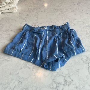 O’Neill L blue and white striped shorts